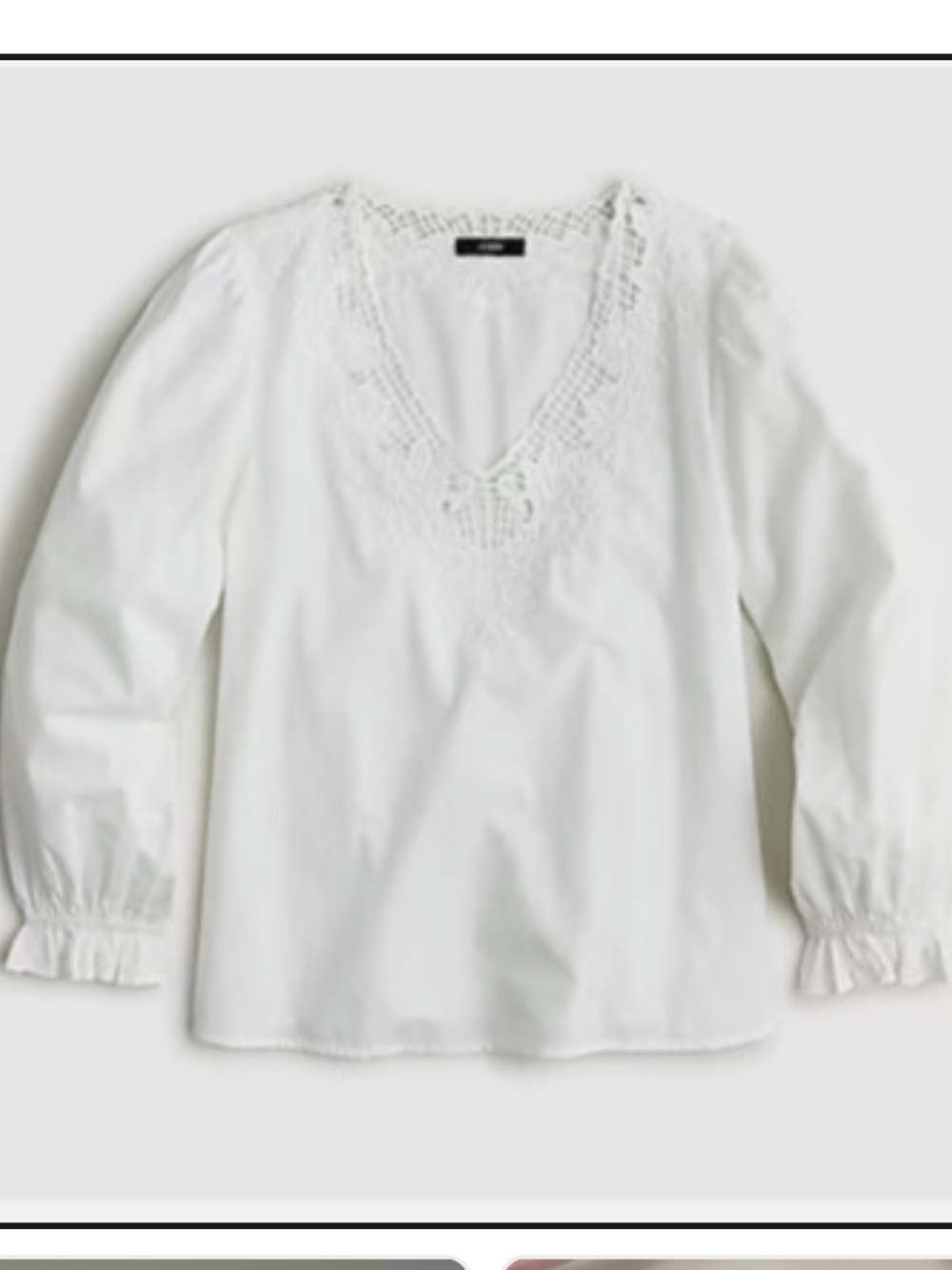 J. Crew V-Neck Top with Eyelet Trim